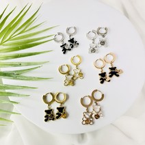 곰돌이 하리보 원터치 귀걸이 초등학생 크리스마스 선물 아이 우정 링 하트 학생 데일리 심플