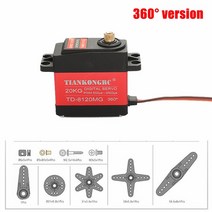 SERVO 1X 방수 서보 20KG 대형 토크 메탈 기어 디지털 바하 1/8 1/10 스케일 RC 카, 03 1x 360 20KG Servo