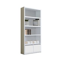 36T PET 5단800 와이드 수납 책장, 화이트