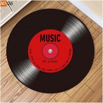 타로 원형 러그 멍석 만다라 북유럽 레트로 라운드 캐릭터 카펫 음악 비닐 레코드 디자인 거실 미끄럼 방지 의자 3d 홈 장식 서클 깔개, Diameter 120cm, 2