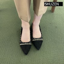 여성 트위드 플랫슈즈 bt274
