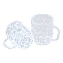 2 조각 마이크로 조경 장식 를위한 명확한 인형 집 컵 물 컵, 1.7cmx1.2cmx1.5cm, 수지, 분명한