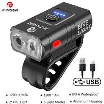 x-tiger 방수 자전거 빛 충전식 usb led 5200mah 알루미늄 mtb 전면 조명 자전거 헤드 라이트 전원 은행 자전거 램프, 협력사, qd-0201