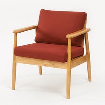 고무나무원목 1인 페브릭소파 (다크레드), 없음