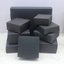 크라프트박스5Pcs 스퀘어 화이트/크래프트/블랙 포장 상자 웨딩 파티 부탁 용품 수제 비누 초콜릿 비행기, 03 black_11 7x7x2.2cm