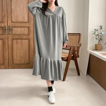 바보사랑 여자 가을 임부복 랩 셔링 긴팔 롱원피스.옷자락(무료배송)