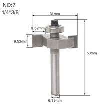 1/4 "생크 고품질" T 비스킷 조인트 슬롯 커터 조인트/슬로팅 라우터 비트 목재 작업, 07 NO7