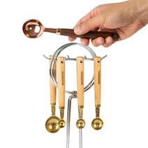 우드 핸들 감성 계량 스푼 4종 세트 티타늄 코팅 스쿱 홈 카페 베이킹 마카롱 양념 분유 수저 조리 도구, 상세페이지 참조, 상세페이지 참조