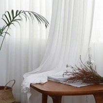 누빔커튼 이쁜 속지 레이스 30% 음영 솔리드 화이트 깎아 지른 커튼 거실 장식 창 부엌 현대 튤 Voile
