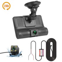 DVR 카메라 렌즈 자동차 대시 캠 대시 카메라 듀얼 렌즈 비디오 레코더 블랙 박스, 후면 카메라로 24시간, 32g tf 카드