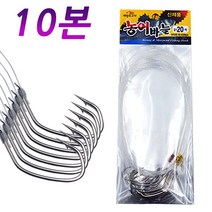 10본 선상 생미끼 외수질 낚시 묶음 바늘 지선 채비 우럭 농어 민어 광어, 1개