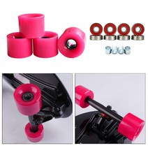 초등학생롱보드 4pcs 스케이트 보드 롱 보드 바퀴 60mm 78a 도로 스케이트 액션, 로즈 레드