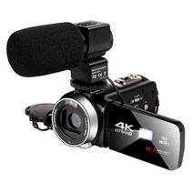 캠코더 komery 4k video camera wifi 18x vlogging for, 4kcam 마이크, 64g SD 카드