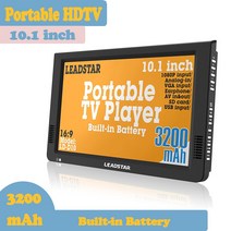 차량용소형TV 휴대용 LEADSTAR D10 인치 HD 휴대용 TV DVB-T2 ATSC ISDB-T tdt 디지털 및 아날로그 미니 소형 자동차 텔레비전 지원 USB SD 카드 MP4 AC3, 단일옵션