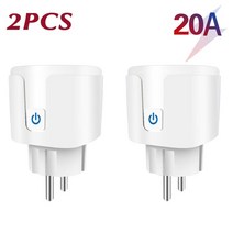aubess 스마트 소켓 eu 16a20a ac100-240v wifi 스마트 플러그 전원 콘센트 alexa google 홈 음성 제어 tuya 스마트 라이프 앱용, 20a 2개