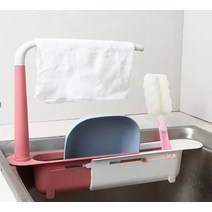 숟가락 불림통 정리대 잔걸이 보관함 통 행거텔레스코픽 싱크 선반 주방 주최자 비누 스폰지 홀더 배수 랙, 한개옵션1, 02 Pink