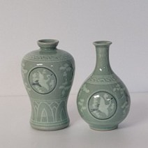 고려청자 상감운학문 미니 매병주병 세트 여주 전통수작업 외국인친구 선물 뛰어난 문양과 비색