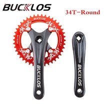 옴니움 크랭크 bucklos 104bcd mtb 자전거 사각 구멍 170mm 좁은 폭 체인링, 34t 라운드 레드