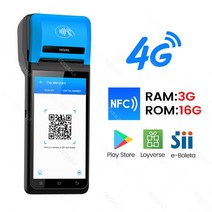 필름 스캐너 안드로이드 81 POS 단말기 휴대용 영수증 프린터 58mm 2D QR 코드 바코드 블루투스 지원 와이파이 GPS 4G, 5.Blue with NFC  미국