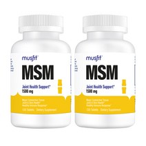 2개 머스핏 musfit 고함량 식이유황 1500mg MSM 엠에스엠 영양제 120정, 120개입