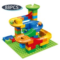 창의력 발달 구슬 굴리기 블럭 롤러코스트 완구 조립, A. 88 pcs