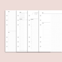 데이스테이션 A6 B6 퍼스널 6공 바인더 다이어리 리필 속지 데일리 스터디 플래너, 100g, 02 데일리 5mm 그리드