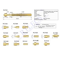00Pcs 베어 PCB .9 피치 스프링 테스트 프로브 PL75 포고 핀 33.35MM 길이 .02 MM 직경 금금 팁 스타일 주, 03 PL75-D2