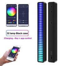 led바 led테이프 스트립바 간접조명 라이트 무드등 RGB 음악 소리 제어 빛 LED 스트립 픽업 램프 APP 리듬, 한개옵션1, 01 black