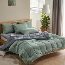 더블데코 체크 극세사이불 가벼운 펜션 한겨울 이불 침구 세트 슈퍼싱글 킹