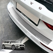 USK 볼보 V60 전용 포인트 알루미늄 트렁크 범퍼 기스방지 레터링 몰딩커버, 볼보 V60 트렁크 범퍼 몰딩