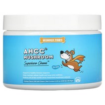 Wonder Paws 슈퍼히어로 츄 AHCC 버섯 반려견용 모든 연령 닭고기소프트 츄 60개 120g, 상품
