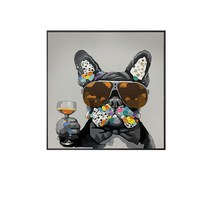 HONGKANG 캔버스 DIY 비즈 보석 십자수 동물개 50x50 cm DIY 구슬큐빅 자수, 50cm×50cm