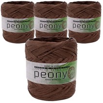 털실나라 피오니 40g 4p 페이퍼얀 라피아 종이실, 12 다크브라운 4p