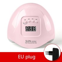 LED 네일 램프 매니큐어 72W 네일드라이어 UV 젤네일 동작 감지 LCD 디스플레이 손톱 관리 네일아트 모션 센서, X5 72W Pink EU