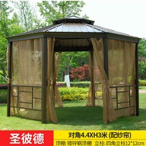 파고라 조립식주택 원두막 조립식 정자 조립식 오두막 야외바베큐장 그늘막 가제보, [대각 직경 4.3m]