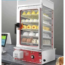 편의점 찐빵 찜기 호빵 찐빵기계 상업용 만두 진열대, 5단-이중유리 건식방지 모델