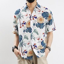 옴므오브제 하와이안 알로하 허니문 반팔 셔츠 남방 HW-0387
