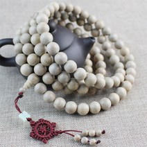 108배 다이어트 염주 10-15mm 티베트 불교 녹나무 108 구슬 목걸이 흰색 묵주 페인트 왁스 없음, 01 10mm