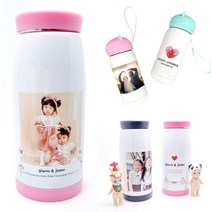 [딸기느낌] 나만의 포토텀블러 주문제작 제작텀블러 친구 연인 가족 무료디자인 소량제작가능 단체주문환영, 3.곰돌이블루, 1개