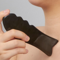 물소뿔 밀랍수지 로즈쿼츠 나무 지압 괄사 마사지 도구, 15)물소뿔 물고기1호, 1개