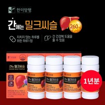 만성 간 쓸개 피로 수치 낮추는 알코올 비알코올성 스트레스 건강 관리 에 좋은 밀크씨슬 건강 기능 영양제, 4BOX(1년분)