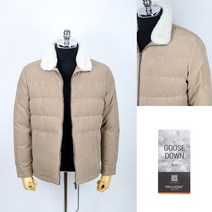 브렌우드 스웨이드 양털 카라넥 구스다운 블루종 점퍼