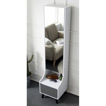 안방/원룸용 슬림 전신거울 6단수납 화장대(40cm 4색) 저렴한 학생 심플 큰, 01.화이트