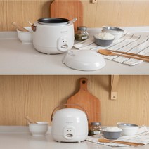 SM 키친아트 라팔 포니 미니 전기 밥솥 크림 혼족 싱글족 자취생 1인가구 신혼부부 밥솥, 피치