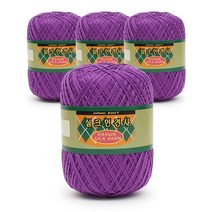 필립섬유 쎄비 실크 인견사 뜨개실 90g x 4p, 855 보라, 4개