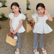코코블랑 에스닉 팬츠세트 아동 여아 키즈 여름옷 블라우스 나팔바지