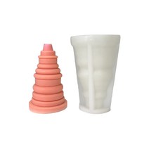 크리스마스 트리 캔들 만들기 실리콘 곰팡이 특수 모양 크리스마스 나무 비누 곰팡이 DIY 홈 수지 장식품 제작 용품, L, 1개