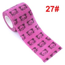 스포츠악세사리 헤어밴드 보호대 고글 동물 패턴 프린트 자기 접착 탄성 붕대 스포츠 랩 테이프 손가락 관절 무릎 응급처치 키트, 5.27 Cat  25cm X 45m