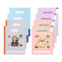 인디고어린이 초등 저학년 줄노트 (1-2 무제 15줄 넓은칸), 8개, 혼합색상