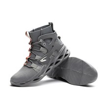 바이크 부츠 슈즈 2022 남성 작업 파괴할 수 없는 안전 신발 남성용 강철 발가락 신발 펑크 방지 작업 운동화 남성용, 회색, 47